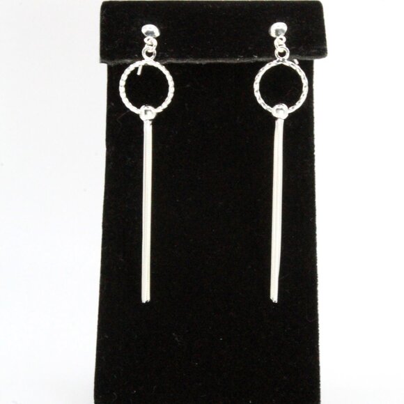 Contemporary Sterling Silver Dainty Drop Necklace Earrings Set - Picture 5 of 9